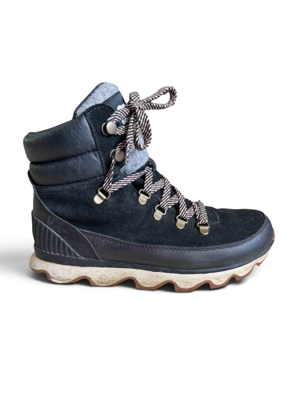 Sorel Kinetic Conquest Waterproof Suede Winter Boots Black Size 9.5